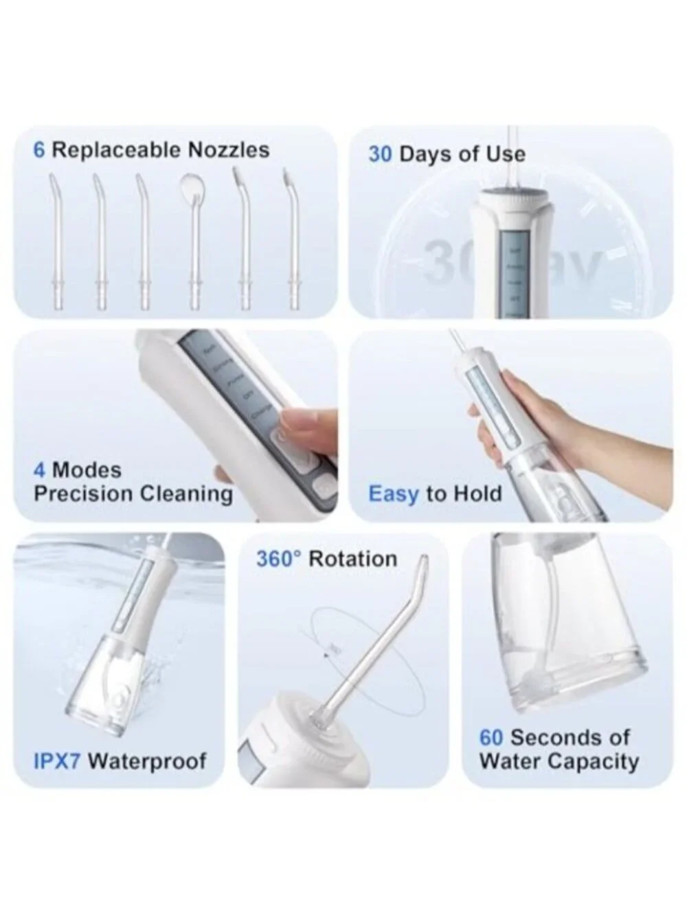 Water Dental Flosser Teeth Pick Cordless Water Teeth Cleaner 300ML Portable Oral